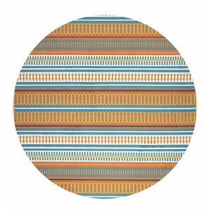 Rizzy Home Glendale 5'5" X 5'5" Round Area Rug Orange, Yellow, Aqua/Blue, Ivory